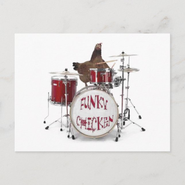 Funny Funky Chicken Postcard Postkarte (Vorderseite)