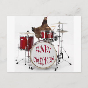 Funny Funky Chicken Postkarte