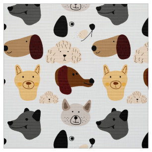 Funny Funky quirky Cartoon Dogs Pattern Stoff
