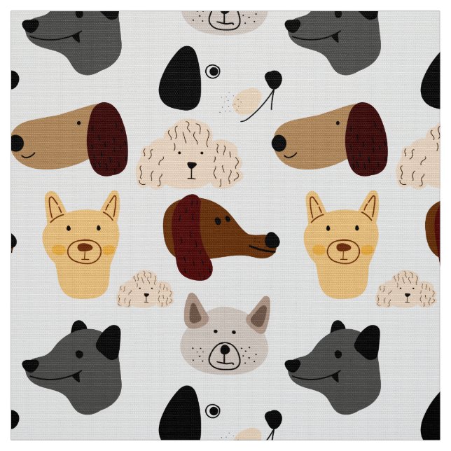 Funny Funky quirky Cartoon Dogs Pattern Stoff (Muster)