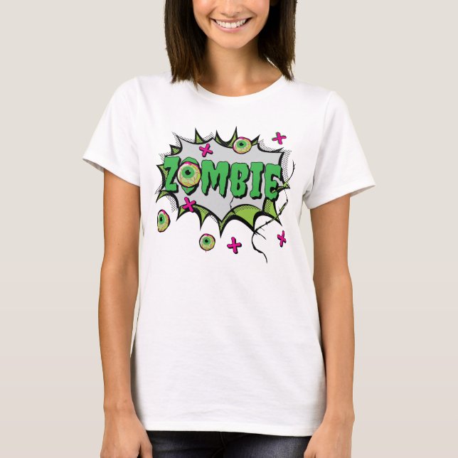 Funny Funky Zombie Halloween T-Shirt (Vorderseite)
