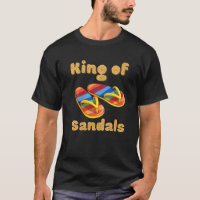 Funny für einen Urlaub. König der Sandalen. Bunt