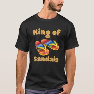 Funny für einen Urlaub. König der Sandalen. Bunt T-Shirt