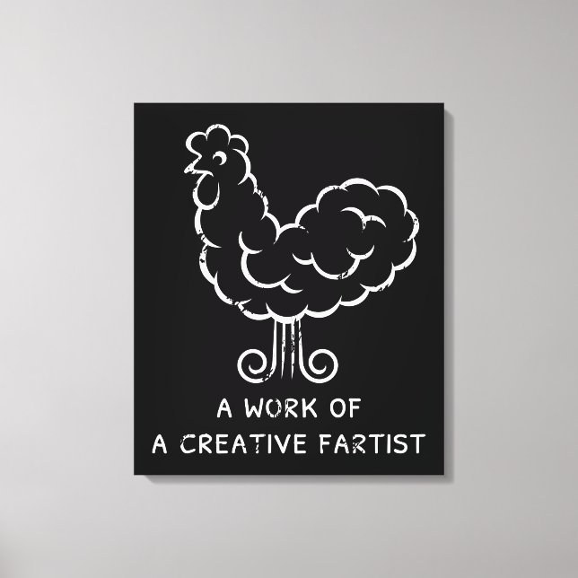 Funny Furz Rooster Cool Crazy Chicken Graphic Joke Leinwanddruck (Vorderseite)