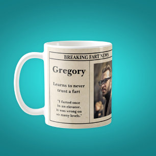 Funny Furz Vater Joke Retro Newspaper Foto Kaffeetasse
