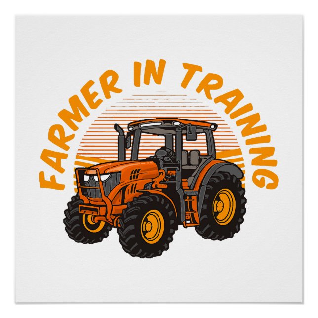 Funny Future Bauer in Training Traktor Farm Poster (Vorderseite)
