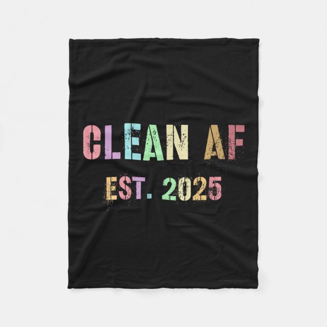 Funny Future Clean Af Est 2025 Grillen Clean Pin Fleecedecke (Vorderseite)