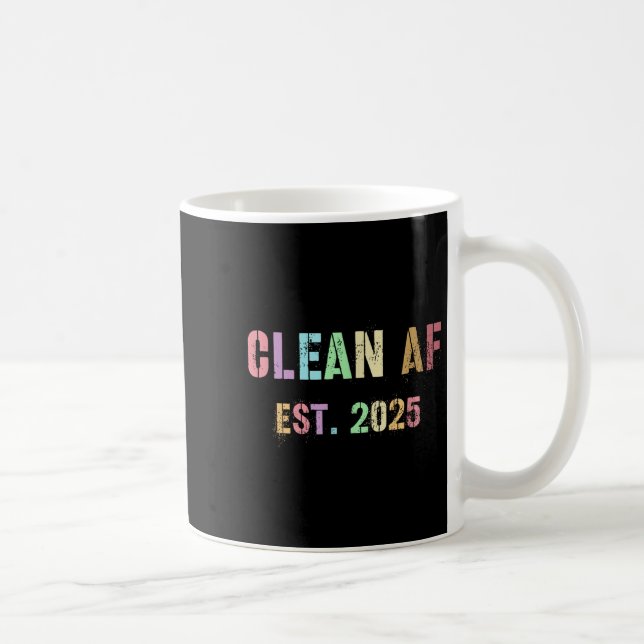 Funny Future Clean Af Est 2025 Grillen Clean Pin Kaffeetasse (Rechts)