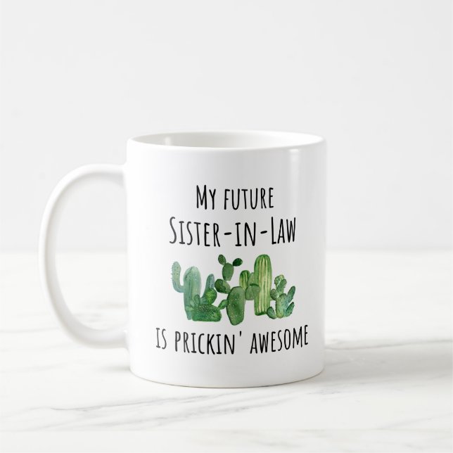 Funny Future Neue Schwester Jura Geschenk Tasse (Links)