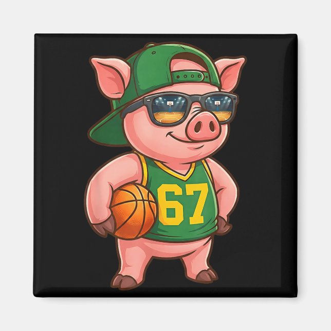 Funny G Basketball 67 Gen Alpha Slang Srts Men Boy Magnet (Vorne)