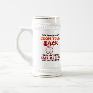 Funny gag coffee obwohl ich nicht aus deinem Sack  Bierglas