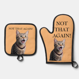 Funny Gag Geschenk Personalisieren Cat Foto Bearbe Ofenhandschuh & Topflappen-Set