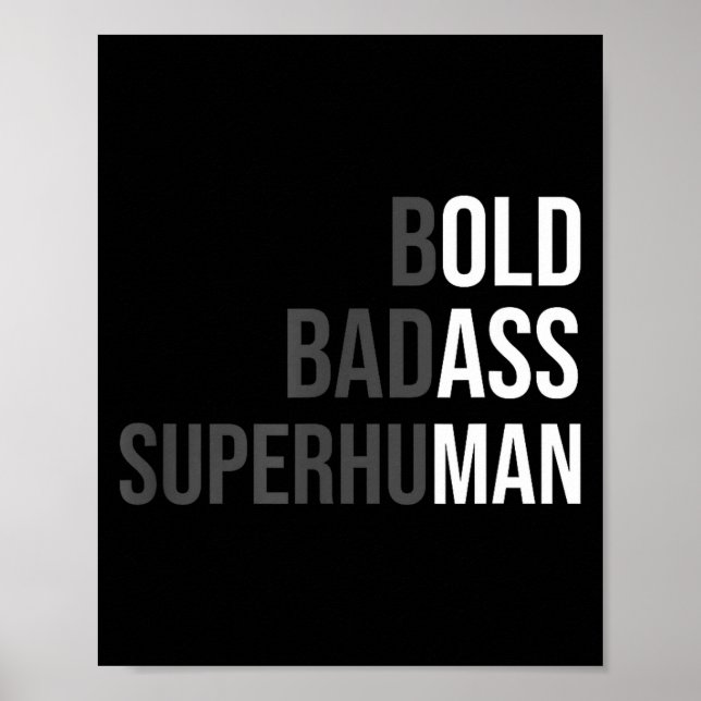Funny Gag Gift For Dad - Old Man Bold Bad Superhum Poster (Vorne)