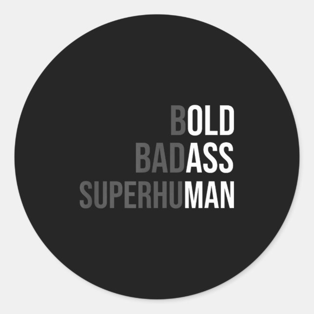Funny Gag Gift For Dad - Old Man Bold Bad Superhum Runder Aufkleber (Vorderseite)