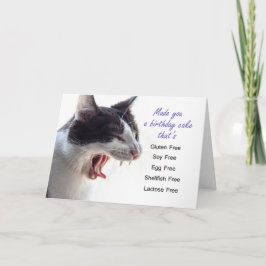 Funny Gagging Gluten Free Cat Geburtstag Karte