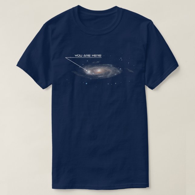 Funny Galaxy Space Location GPS Witzen T-Shirt (Design vorne)