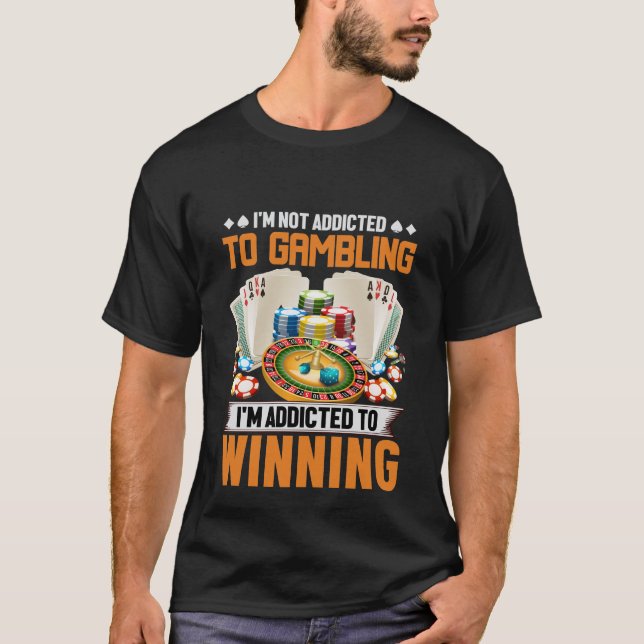 Funny gambling winning word art  T-Shirt (Vorderseite)