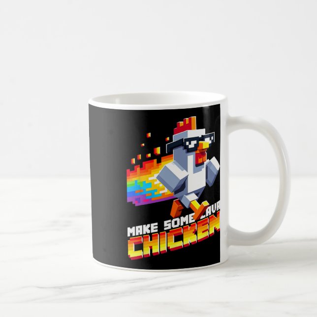 Funny Game Humor Meme Make Some Chicken Pixel Art  Kaffeetasse (Rechts)