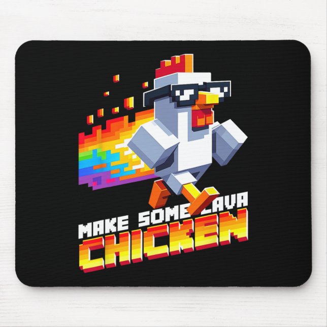Funny Game Humor Meme Make Some Chicken Pixel Art  Mousepad (Vorne)