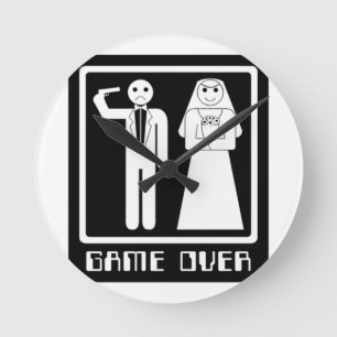 Funny Game Over Runde Wanduhr