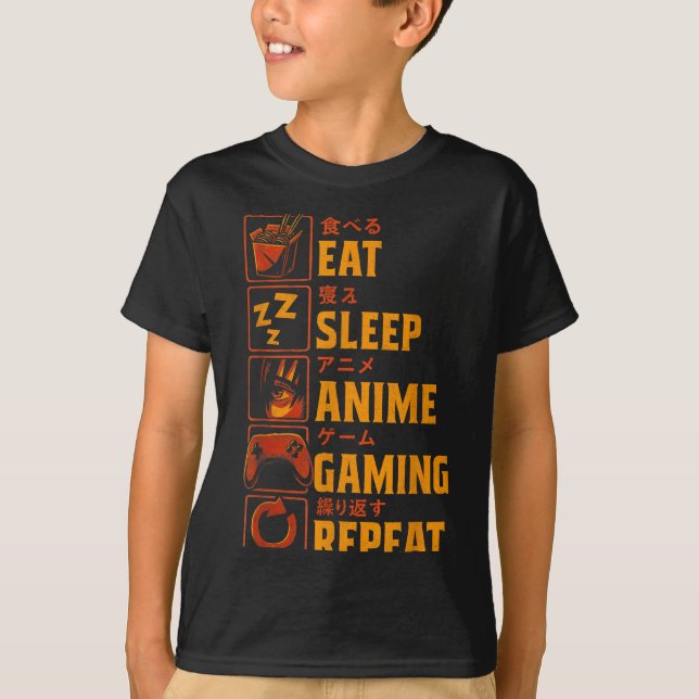 Funny Gamer Anime Graphic Tee Men Boys Teens Video (Vorderseite)