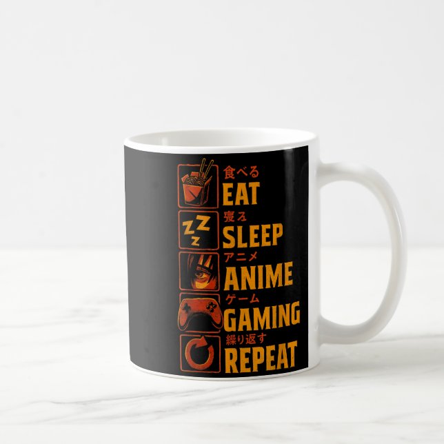 Funny Gamer Anime Graphic Tee Men Boys Teens Video Kaffeetasse (Rechts)
