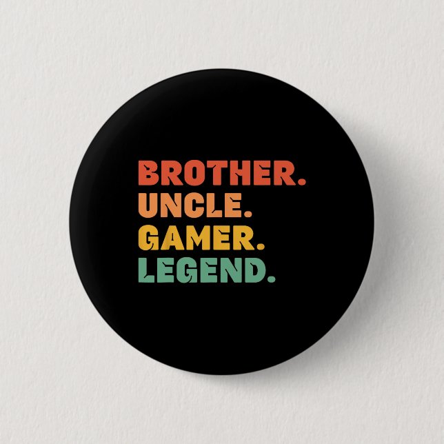 Funny Gamer Brother Uncle Gaming Legend Mens Video Button (Vorderseite)