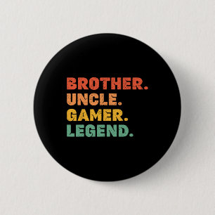 Funny Gamer Brother Uncle Gaming Legend Vintag Vi Button