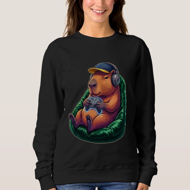 Funny Gamer Capybara Design for Gaming Fans Games  Sweatshirt (Vorderseite)