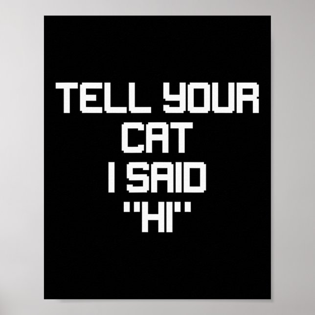 Funny Gamer Cat Lover Tell Your Cat I Said Hi Resc Poster (Vorne)