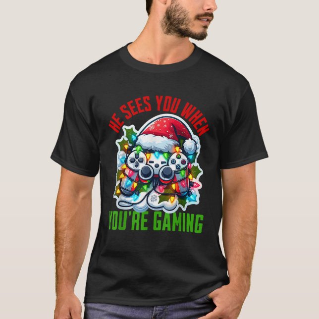 Funny Gamer Christmas Boys Teens Gaming Xmas Kinde T-Shirt (Vorderseite)
