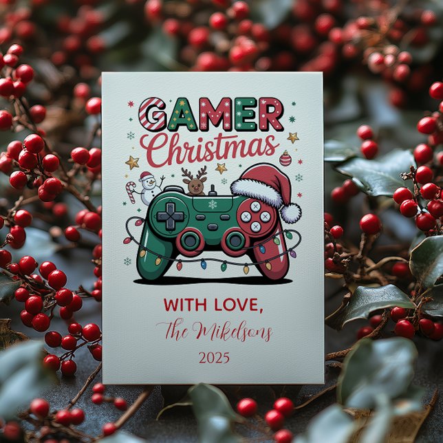 Funny Gamer Christmas Feiertagskarte (Von Creator hochgeladen)