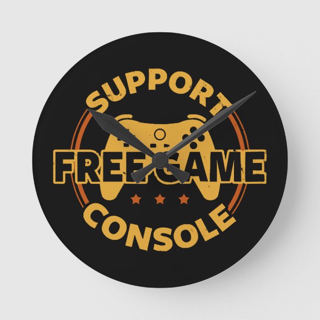 Funny Gamer Console Protest Gaming Runde Wanduhr (Vorderseite)