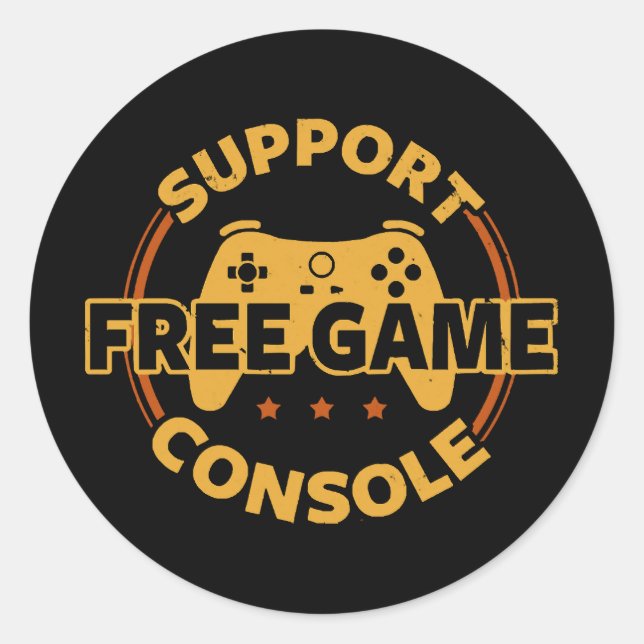 Funny Gamer Console Protest Gaming Runder Aufkleber (Vorderseite)