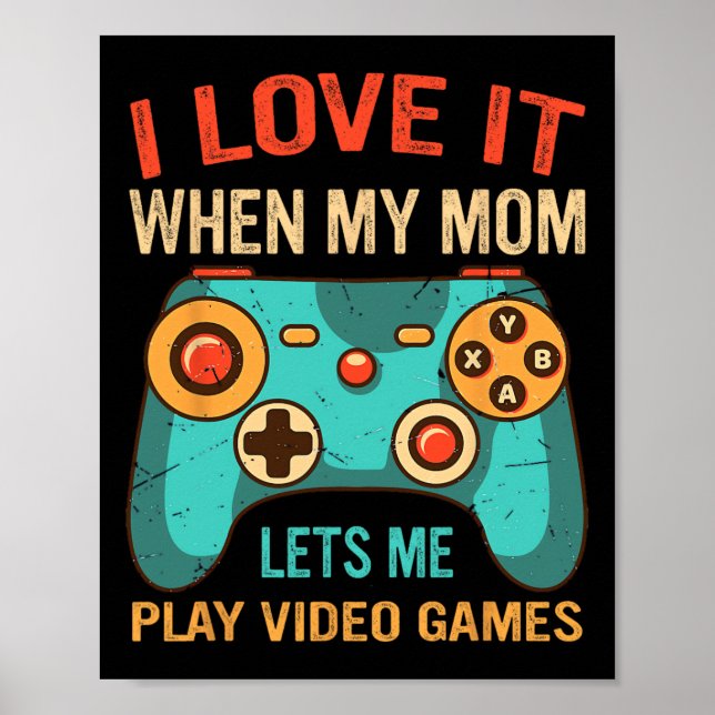 Funny Gamer Gift For Boys Console Video Game Prese Poster (Vorne)