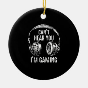 Funny Gamer Gift Headset Hört nicht, dass ich spie Keramik Ornament