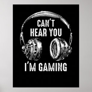 Funny Gamer Gift Headset Hört nicht, dass ich spie Poster