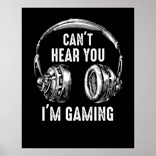 Funny Gamer Gift Headset Hört nicht, dass ich spie Poster (Vorne)