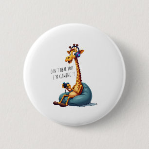 Funny Gamer Giraffe Gaming for Boys Men Video Game Button