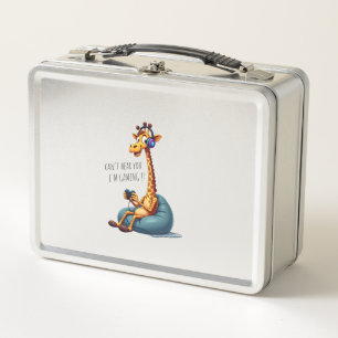 Funny Gamer Giraffe Gaming for Boys Men Video Game Metall Brotdose