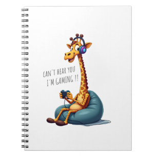 Funny Gamer Giraffe Gaming for Boys Men Video Game Notizblock