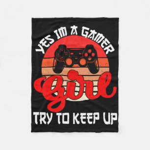 Funny Gamer Girl for Women Girl Kinder Spielvideo Fleecedecke