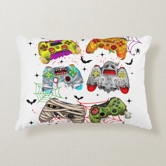 Funny Gamer Halloween Pillow Dekokissen (Vorderseite)
