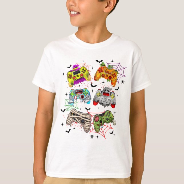 Funny Gamer Halloween T - Shirt (Vorderseite)