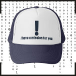 Funny Gamer hat, Exclamation Point Mission Truckerkappe<br><div class="desc">Spieler werden das bekommen...  Ich interessiere mich für niemanden sonst! Dieses phantastische "Ich habe eine Mission für dich",  das ein wichtiges Grundnahrungsmittel in jedem Kleiderschrank eines Spielers ist. Schicken Sie Ihre Freunde auf Quests! Der Ausrufezeichen signalisiert,  dass dieser NSC eine Mission oder Quest für den Spieler hat.</div>