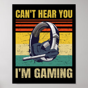 Funny Gamer Headset Kann dich nicht hören, ich bin Poster