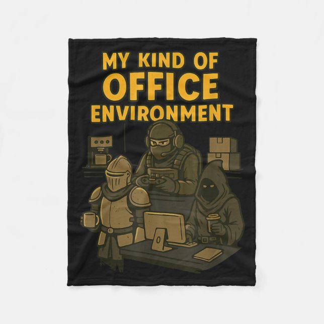 Funny Gamer Office Work Sarcasm Gamer Nerd Office  Fleecedecke (Vorderseite)