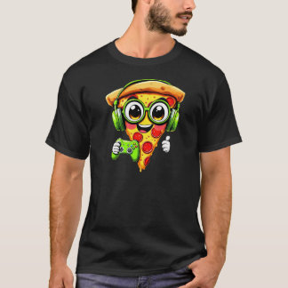 Funny Gamer Pizza Gaming Food Liebhaber spielen Vi T-Shirt