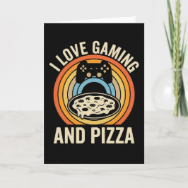 Funny Gamer Pizza Gaming Video Game Enthusiast Boy Karte