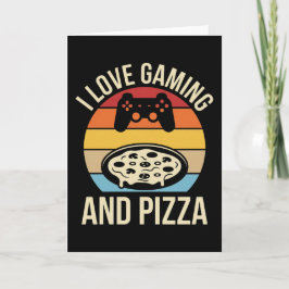 Funny Gamer Pizza Gaming Video Game Enthusiast Boy Karte